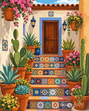 Cargar imagen en el visor de la galería, Pintar por numeros Figured'Art - Escaleras de azulejos coloridos