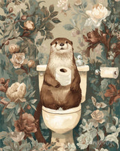 Cargar imagen en el visor de la galería, Pintar por numeros Figured'Art - Nutria en un trono floral
