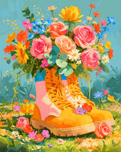 Cargar imagen en el visor de la galería, Pintar por numeros Figured'Art - Botas florales