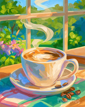 Cargar imagen en el visor de la galería, Pintar por numeros Figured'Art - Café y sol
