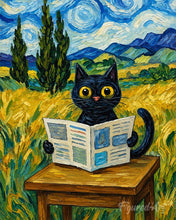 Cargar imagen en el visor de la galería, Pintar por numeros Figured'Art - El gato curioso de Van Gogh