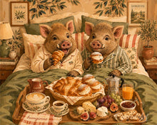 Cargar imagen en el visor de la galería, Pintar por numeros Figured'Art - Jabalíes y desayuno