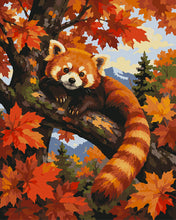 Cargar imagen en el visor de la galería, Pintar por numeros Figured'Art - Panda Rojo en un Árbol de Arce