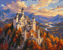 Cargar imagen en el visor de la galería, Pintar por numeros Figured'Art - Castillo de Neuschwanstein en Otoño