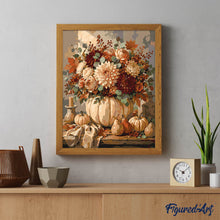 Cargar imagen en el visor de la galería, Centro de Mesa Floral con Calabazas
