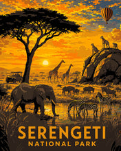 Cargar imagen en el visor de la galería, Pintar por numeros Figured'Art - Parque Nacional del Serengeti - Tanzania