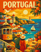 Cargar imagen en el visor de la galería, Pintar por numeros Figured'Art - Póster de viaje de Portugal