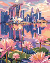 Cargar imagen en el visor de la galería, Pintar por numeros Figured'Art - Singapur y nenúfares