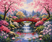 Cargar imagen en el visor de la galería, Pintar por numeros Figured'Art - Puente del jardín japonés