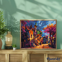 Cargar imagen en el visor de la galería, Pueblo fantástico al atardecer