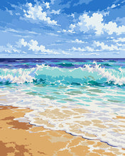 Cargar imagen en el visor de la galería, Pintar por numeros Figured'Art - Olas Turquesas