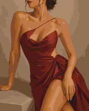 Cargar imagen en el visor de la galería, Pintar por numeros Figured'Art - El Vestido Rojo