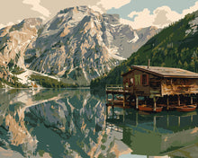 Cargar imagen en el visor de la galería, Pintar por numeros Figured'Art - Reflejo del Lago Dolomitas