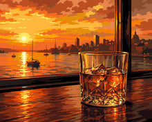 Cargar imagen en el visor de la galería, Pintar por numeros Figured'Art - Atardecer y Whisky