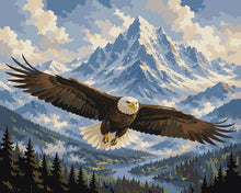 Cargar imagen en el visor de la galería, Pintar por numeros Figured'Art - Águila sobre las Montañas