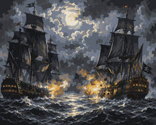 Cargar imagen en el visor de la galería, Pintar por numeros Figured'Art - Batalla Bajo la Luna