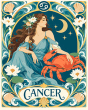 Cargar imagen en el visor de la galería, Pintar por numeros Figured'Art - Art Nouveau Zodiaco Cáncer