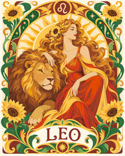 Cargar imagen en el visor de la galería, Pintar por numeros Figured'Art - Art Nouveau Zodiaco Leo