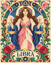 Cargar imagen en el visor de la galería, Pintar por numeros Figured'Art - Art Nouveau Zodiaco Libra