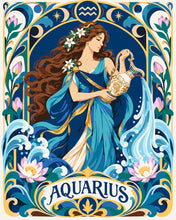 Cargar imagen en el visor de la galería, Pintar por numeros Figured'Art - Art Nouveau Zodiaco Acuario