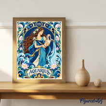 Cargar imagen en el visor de la galería, Art Nouveau Zodiaco Acuario