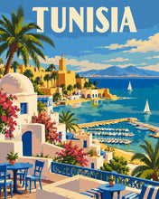 Cargar imagen en el visor de la galería, Pintar por numeros Figured'Art - Póster de Viaje Túnez