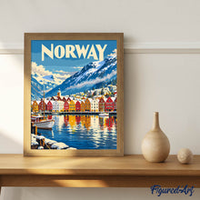 Cargar imagen en el visor de la galería, Póster de Viaje Bergen, Noruega