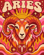 Cargar imagen en el visor de la galería, Pintar por numeros Figured'Art - Zodiaco Retro Aries