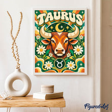 Cargar imagen en el visor de la galería, Zodiaco Retro Tauro