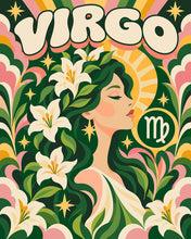 Cargar imagen en el visor de la galería, Pintar por numeros Figured'Art - Zodiaco Retro Virgo