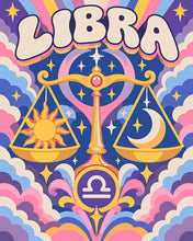 Cargar imagen en el visor de la galería, Pintar por numeros Figured'Art - Zodiaco Retro Libra