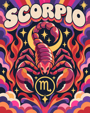 Cargar imagen en el visor de la galería, Pintar por numeros Figured'Art - Zodiaco Retro Escorpio