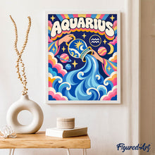 Cargar imagen en el visor de la galería, Zodiaco Retro Acuario