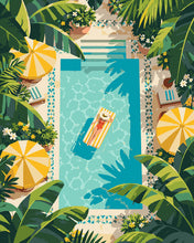 Cargar imagen en el visor de la galería, Pintar por numeros Figured'Art - Paraíso junto a la Piscina
