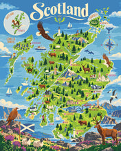 Cargar imagen en el visor de la galería, Pintar por numeros Figured'Art - Mapa turístico de Escocia