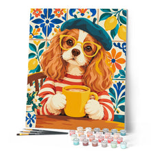 Cargar imagen en el visor de la galería, Spaniel con boina en el café