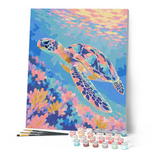 Cargar imagen en el visor de la galería, Tortuga caleidoscópica bajo aguas pastel