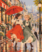 Cargar imagen en el visor de la galería, Pintar por numeros Figured'Art - Paseo lluvioso por París con paraguas