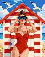 Cargar imagen en el visor de la galería, Pintar por numeros Figured'Art - Observador retro de la costa