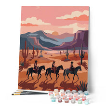 Cargar imagen en el visor de la galería, Vaqueros al atardecer en el desierto