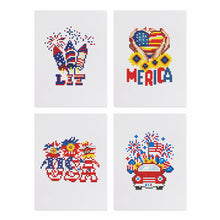 Cargar imagen en el visor de la galería, Mini Diamond Painting 15x20cm (4 piezas) - Espíritu Americano: Arte Pixel Patriótico