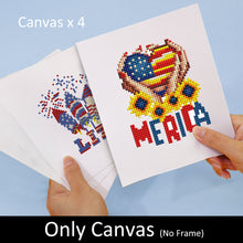 Cargar imagen en el visor de la galería, Mini Diamond Painting 15x20cm (4 piezas) - Espíritu Americano: Arte Pixel Patriótico