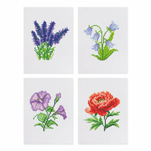 Cargar imagen en el visor de la galería, Mini Diamond Painting 15x20cm (4 piezas) Sin Marco - Cuarteto Floral