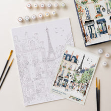 Cargar imagen en el visor de la galería, Kit Regalo Pintura por números - Calle de París en Acuarela