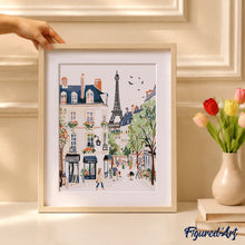 Cargar imagen en el visor de la galería, Kit Regalo Pintura por números - Calle de París en Acuarela
