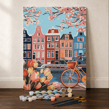Cargar imagen en el visor de la galería, Kit Regalo Pintura por números - Primavera en Ámsterdam