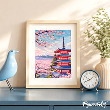 Cargar imagen en el visor de la galería, Kit Regalo Pintura por números - Pagoda del Monte Fuji