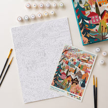 Cargar imagen en el visor de la galería, Kit Regalo Pintura por números - Pueblo Invernal Colorido