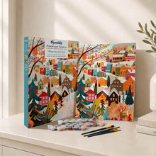 Cargar imagen en el visor de la galería, Kit Regalo Pintura por números - Pueblo Invernal Colorido