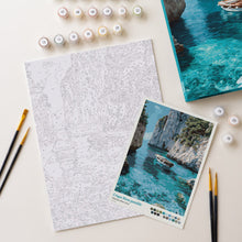 Cargar imagen en el visor de la galería, Kit Regalo Pintura por números - Cala Azul Tranquila